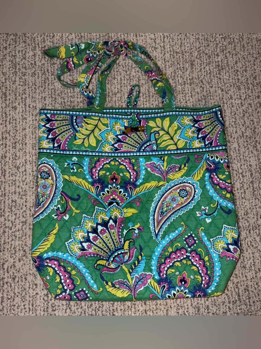 Vera Bradley ‘Vera Tote’ Emerald Paisley Tote
